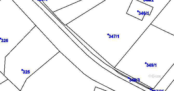 Parcela st. 347/4 v KÚ Hážovice, Katastrální mapa