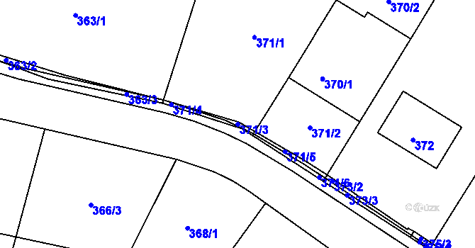 Parcela st. 371/3 v KÚ Hážovice, Katastrální mapa