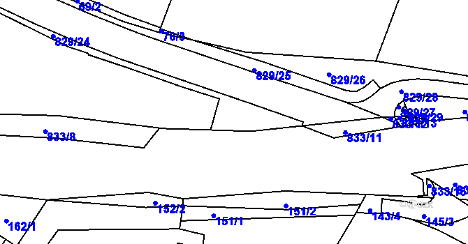 Parcela st. 74/1 v KÚ Hážovice, Katastrální mapa