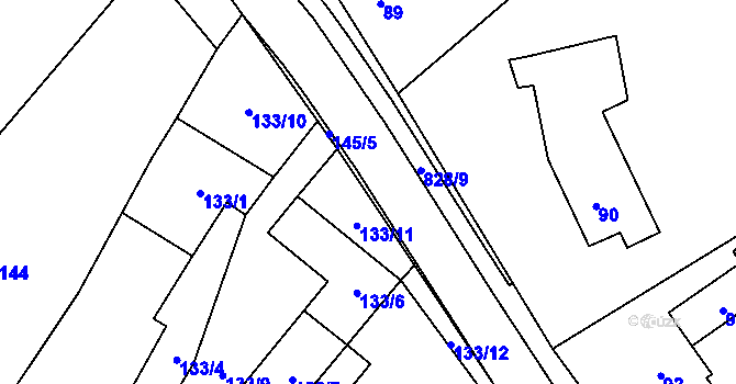 Parcela st. 828/10 v KÚ Hážovice, Katastrální mapa