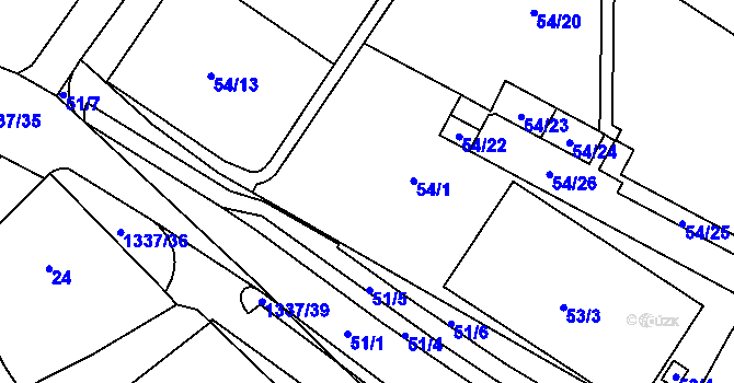 Parcela st. 52 v KÚ Tylovice, Katastrální mapa