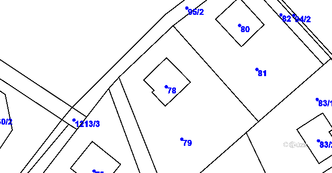 Parcela st. 78 v KÚ Tylovice, Katastrální mapa