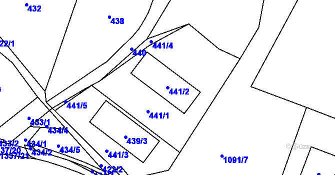 Parcela st. 441/2 v KÚ Tylovice, Katastrální mapa