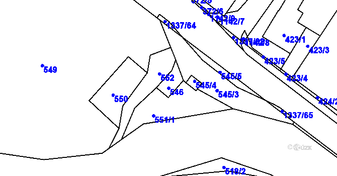 Parcela st. 546 v KÚ Tylovice, Katastrální mapa