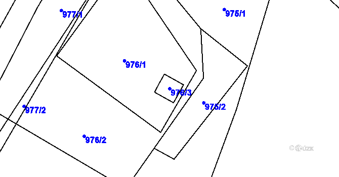 Parcela st. 976/3 v KÚ Tylovice, Katastrální mapa