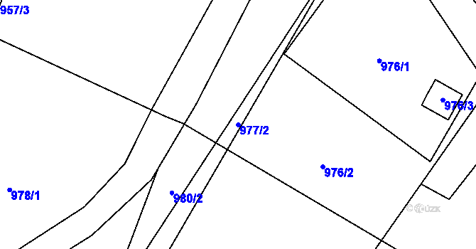 Parcela st. 977/2 v KÚ Tylovice, Katastrální mapa