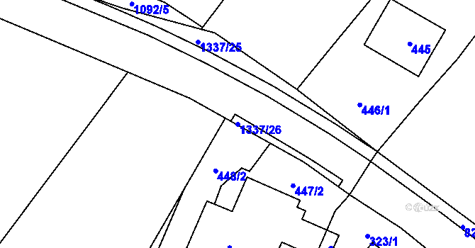 Parcela st. 1337/26 v KÚ Tylovice, Katastrální mapa