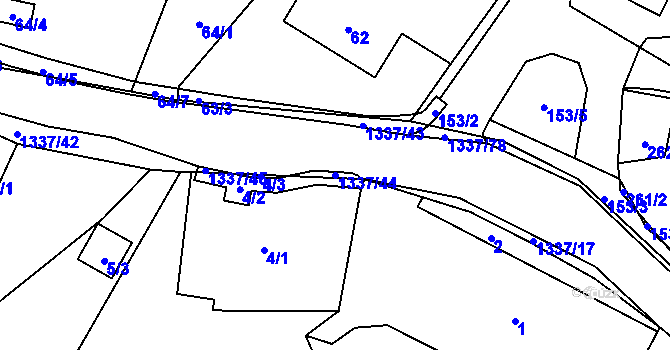 Parcela st. 1337/44 v KÚ Tylovice, Katastrální mapa