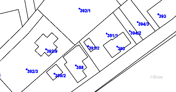 Parcela st. 391/2 v KÚ Tylovice, Katastrální mapa