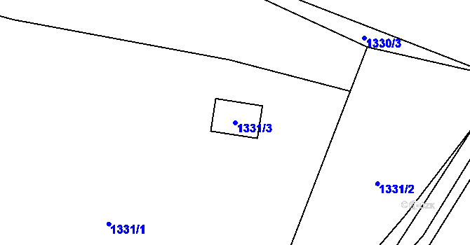 Parcela st. 1331/3 v KÚ Tylovice, Katastrální mapa