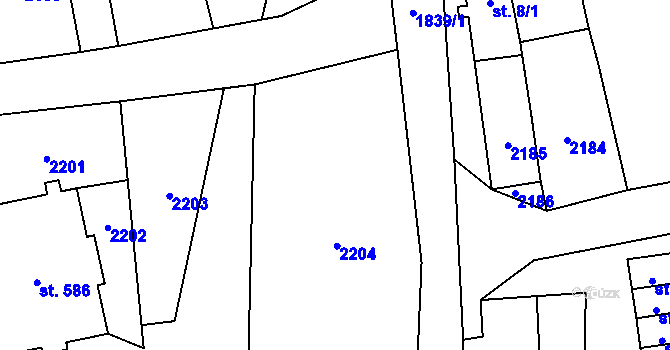 Parcela st. 18 v KÚ Ryžoviště, Katastrální mapa