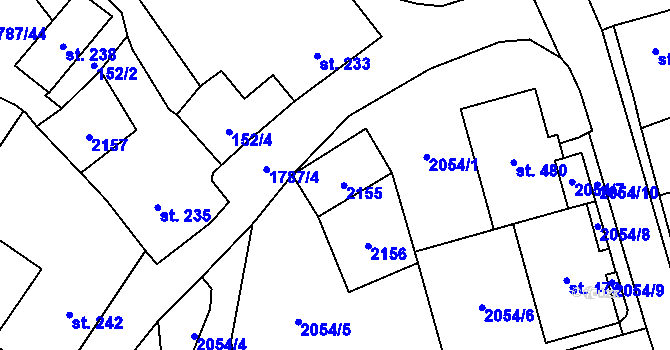 Parcela st. 43/1 v KÚ Ryžoviště, Katastrální mapa