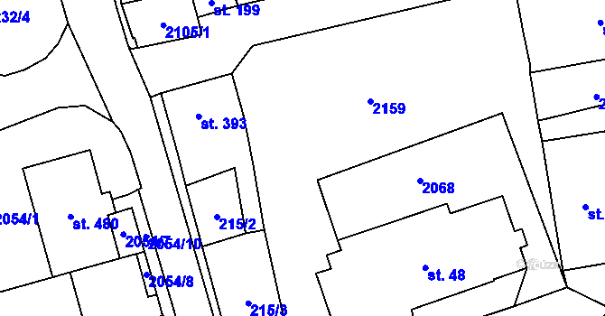 Parcela st. 47/2 v KÚ Ryžoviště, Katastrální mapa