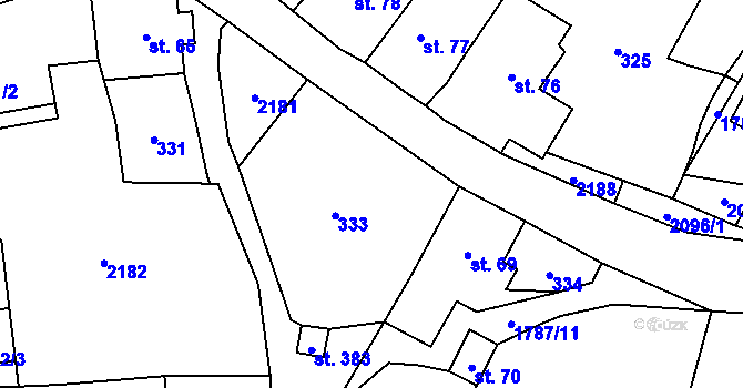 Parcela st. 67 v KÚ Ryžoviště, Katastrální mapa