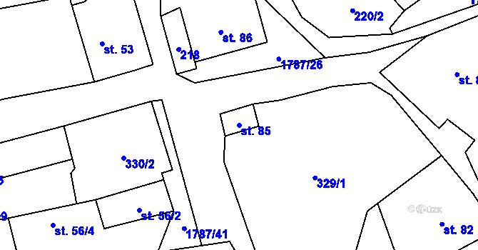 Parcela st. 85 v KÚ Ryžoviště, Katastrální mapa