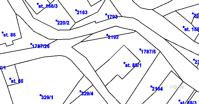 Parcela st. 87 v KÚ Ryžoviště, Katastrální mapa