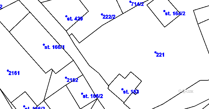 Parcela st. 164/1 v KÚ Ryžoviště, Katastrální mapa