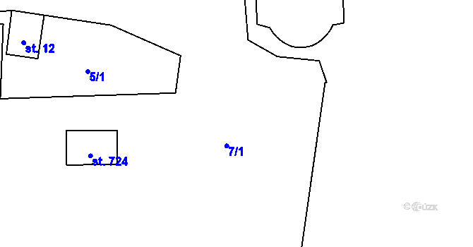 Parcela st. 7/4 v KÚ Ryžoviště, Katastrální mapa