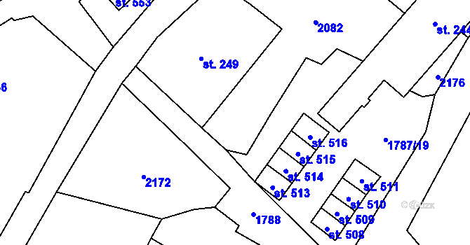 Parcela st. 120/1 v KÚ Ryžoviště, Katastrální mapa