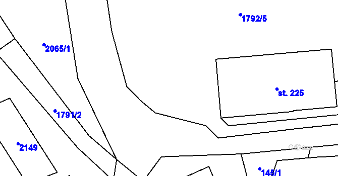 Parcela st. 160/3 v KÚ Ryžoviště, Katastrální mapa