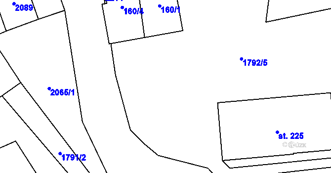 Parcela st. 160/5 v KÚ Ryžoviště, Katastrální mapa