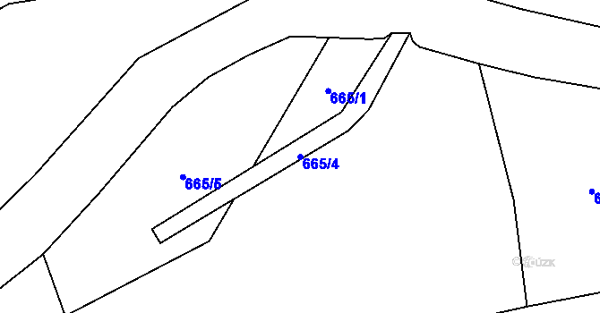 Parcela st. 665/4 v KÚ Ryžoviště, Katastrální mapa