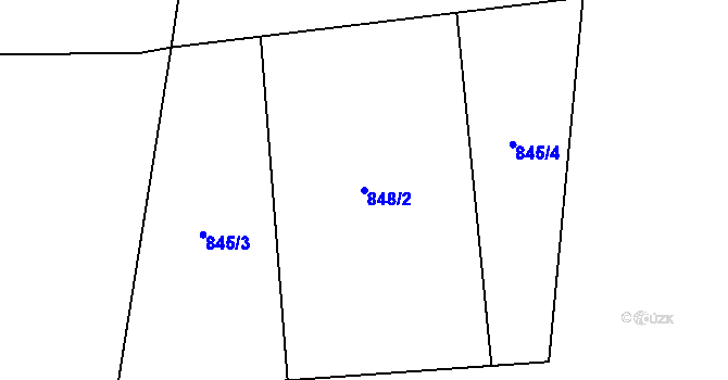 Parcela st. 848/2 v KÚ Ryžoviště, Katastrální mapa