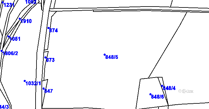 Parcela st. 848/5 v KÚ Ryžoviště, Katastrální mapa