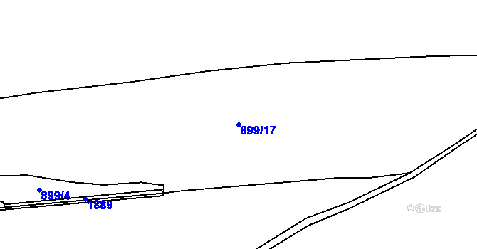 Parcela st. 899/17 v KÚ Ryžoviště, Katastrální mapa