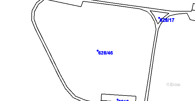 Parcela st. 628/46 v KÚ Ryžoviště, Katastrální mapa