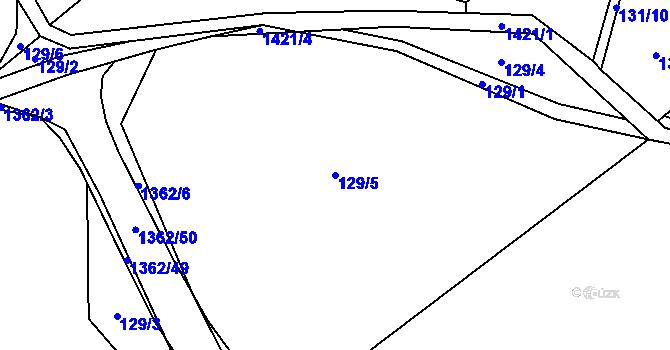 Parcela st. 129/5 v KÚ Řásná, Katastrální mapa