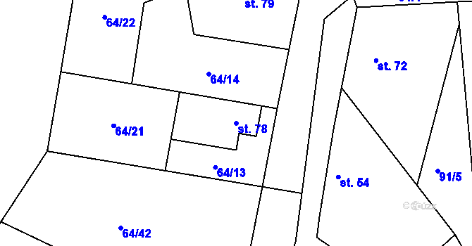 Parcela st. 78 v KÚ Labětín, Katastrální mapa