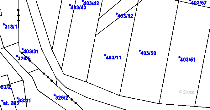 Parcela st. 403/11 v KÚ Labětín, Katastrální mapa