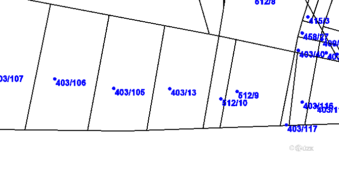 Parcela st. 403/13 v KÚ Labětín, Katastrální mapa