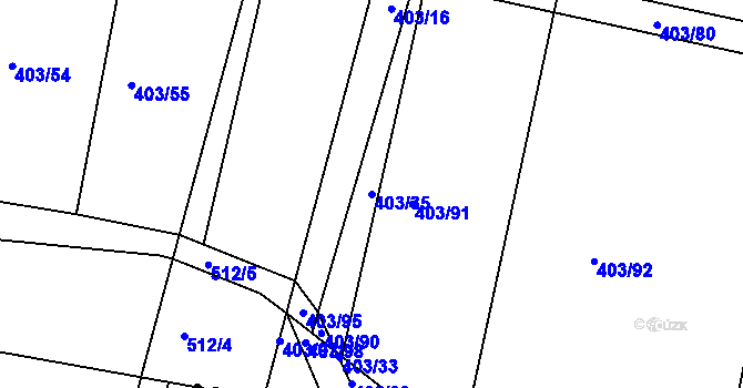 Parcela st. 403/35 v KÚ Labětín, Katastrální mapa