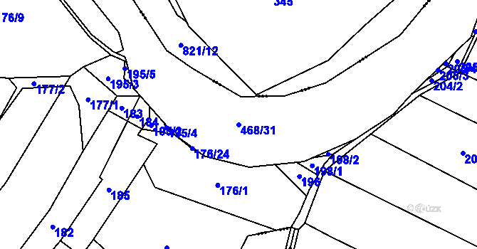 Parcela st. 468/31 v KÚ Labětín, Katastrální mapa