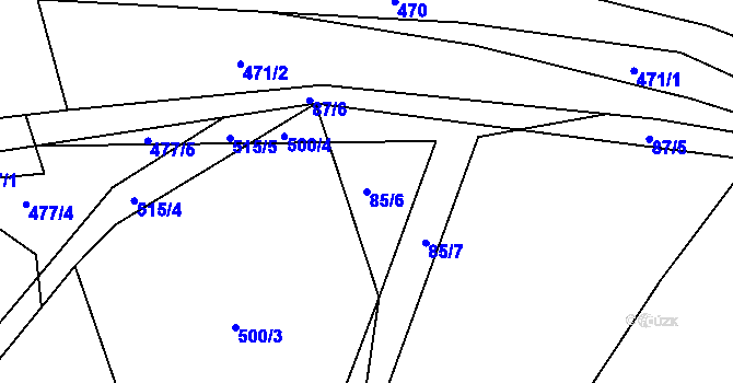 Parcela st. 85/6 v KÚ Labětín, Katastrální mapa