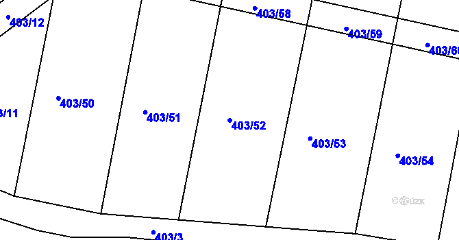 Parcela st. 403/52 v KÚ Labětín, Katastrální mapa