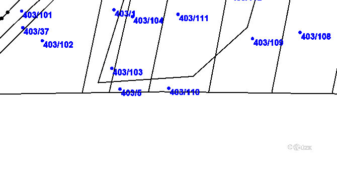 Parcela st. 403/110 v KÚ Labětín, Katastrální mapa