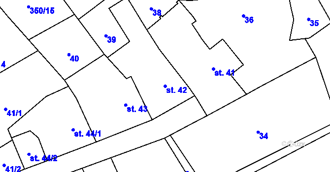 Parcela st. 42 v KÚ Řečany nad Labem, Katastrální mapa
