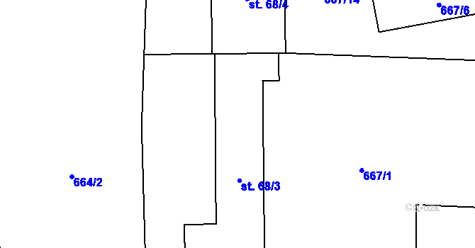 Parcela st. 68 v KÚ Řečany nad Labem, Katastrální mapa