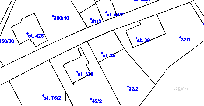 Parcela st. 85 v KÚ Řečany nad Labem, Katastrální mapa