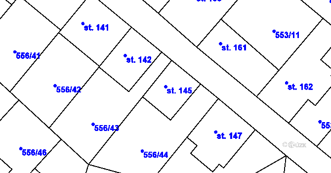 Parcela st. 145 v KÚ Řečany nad Labem, Katastrální mapa
