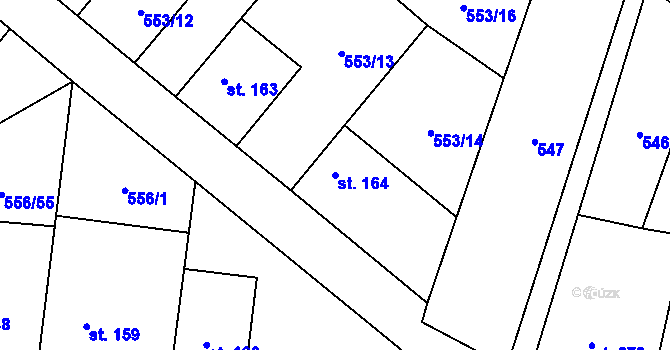 Parcela st. 164 v KÚ Řečany nad Labem, Katastrální mapa