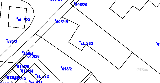 Parcela st. 263 v KÚ Řečany nad Labem, Katastrální mapa
