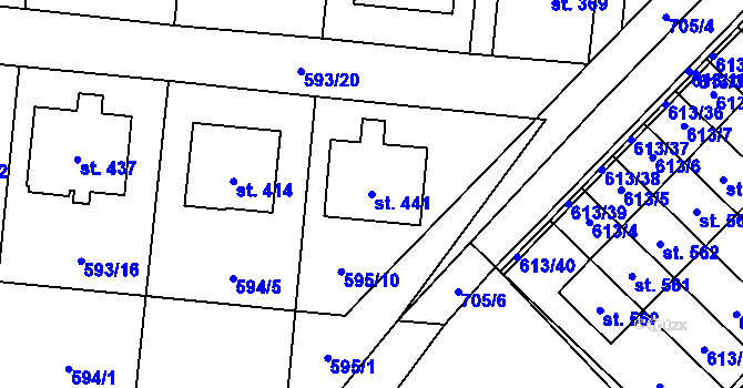 Parcela st. 441 v KÚ Řečany nad Labem, Katastrální mapa