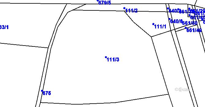 Parcela st. 111 v KÚ Řečany nad Labem, Katastrální mapa