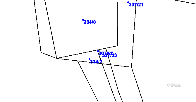 Parcela st. 337/20 v KÚ Řečany nad Labem, Katastrální mapa