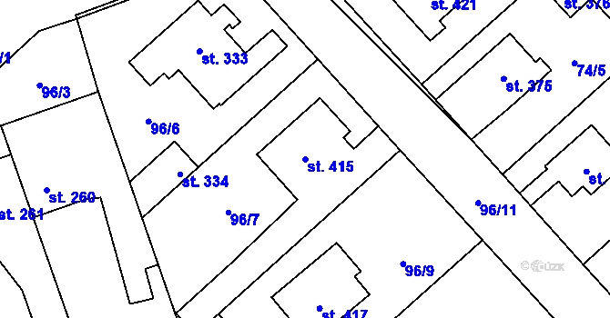 Parcela st. 415 v KÚ Řečany nad Labem, Katastrální mapa