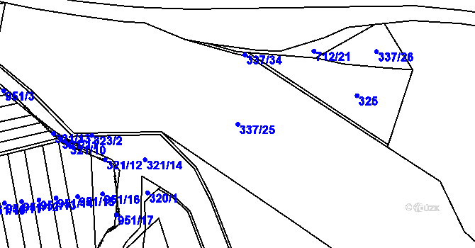 Parcela st. 337/25 v KÚ Řečany nad Labem, Katastrální mapa